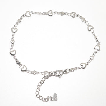 304 Stainless Steel Anklet Silver Color Heart  For Women  Fashion Summer Beach Foot Jewelry21.8cm(8 5/8") long, 1 Piece daiiibabyyy
